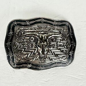 Crumrine Vintage Steer Skull Belt Buckle Western Longhorn Rodeo